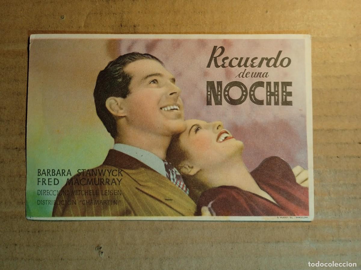 Cinema: FOLLETO DE MANO DE LA PELICULA RECUERDO DE UNA NOCHE