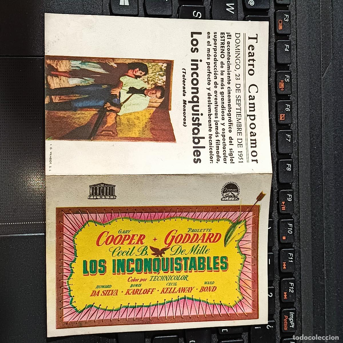 Cine: PROGRAMA DE CINE LOS INCONQUISTABLES. TEATRO CAMPOAMOR. GARY COOPER. - Foto 1