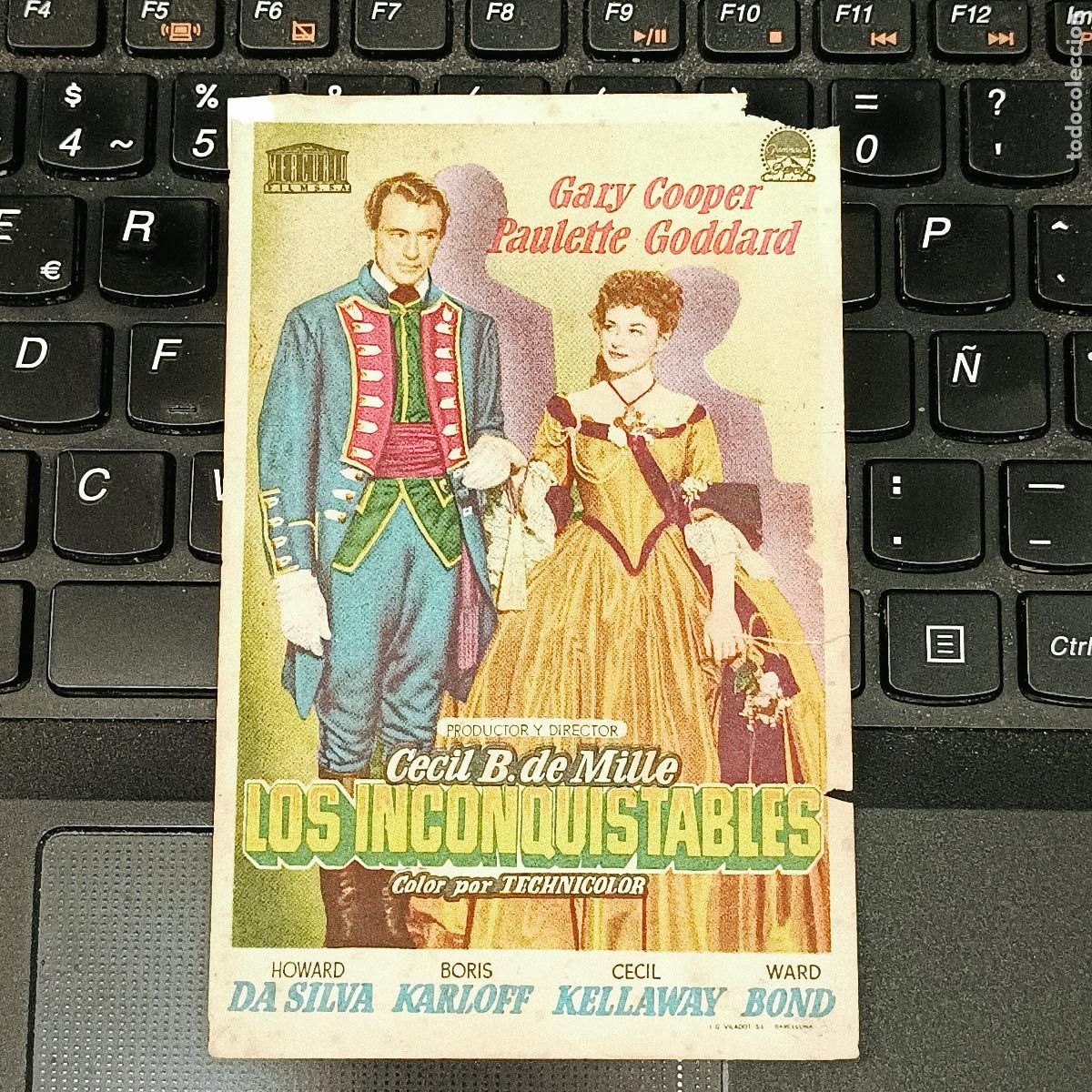 Cine: PROGRAMA DE CINE LOS INCONQUISTABLES. TEATRO EMPERADOR. CON ROTURAS. - Foto 1