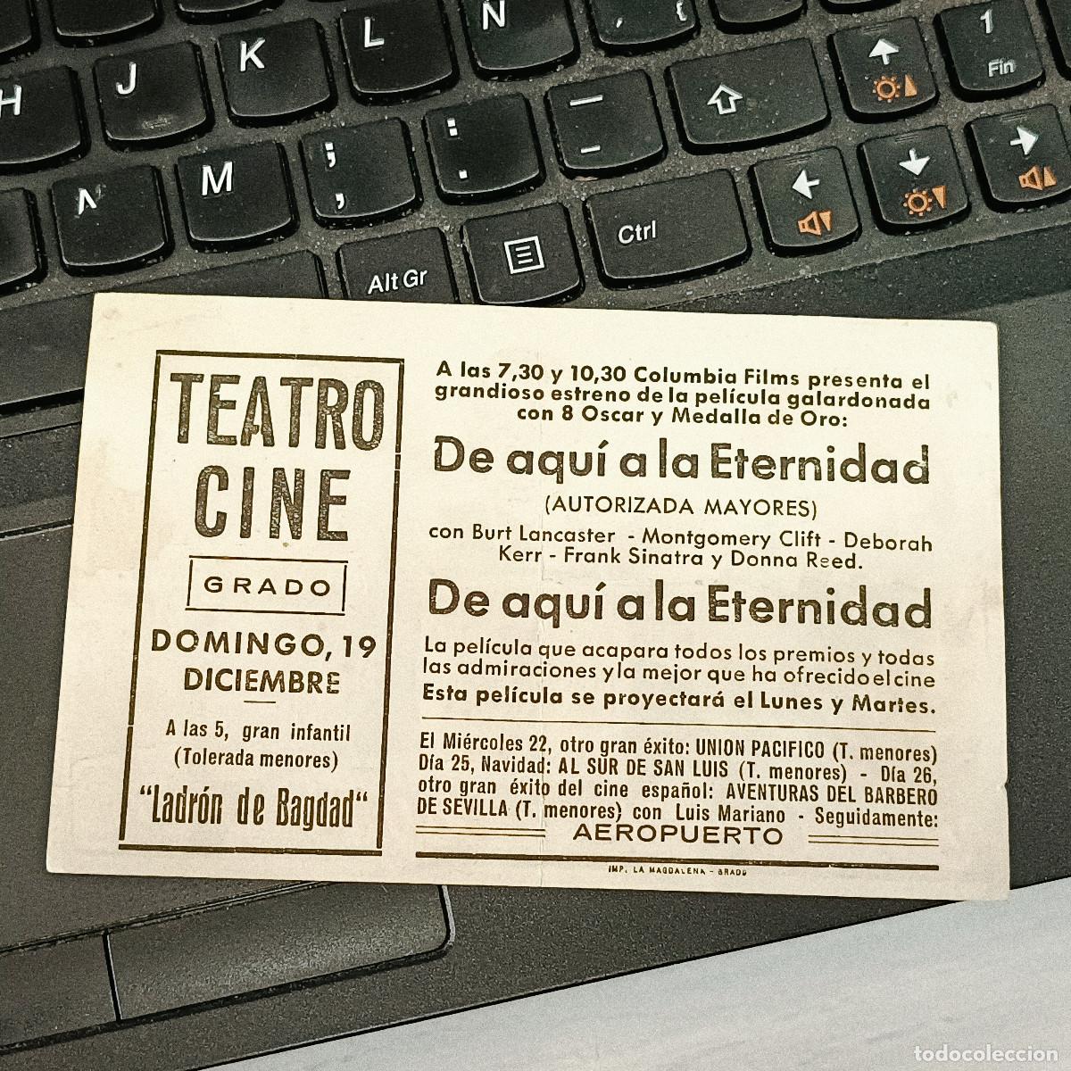 Cine: PROGRAMA DE CINE DE AQUI A LA ETERNIDAD. TEATRO CINE GRADO. - Foto 2