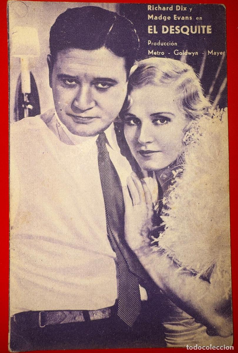Cinema: PROGRAMA CINE EL DESQUITE, RICHARD DIX, MADGE EVANS, A&Ntilde;OS 30&acute;S