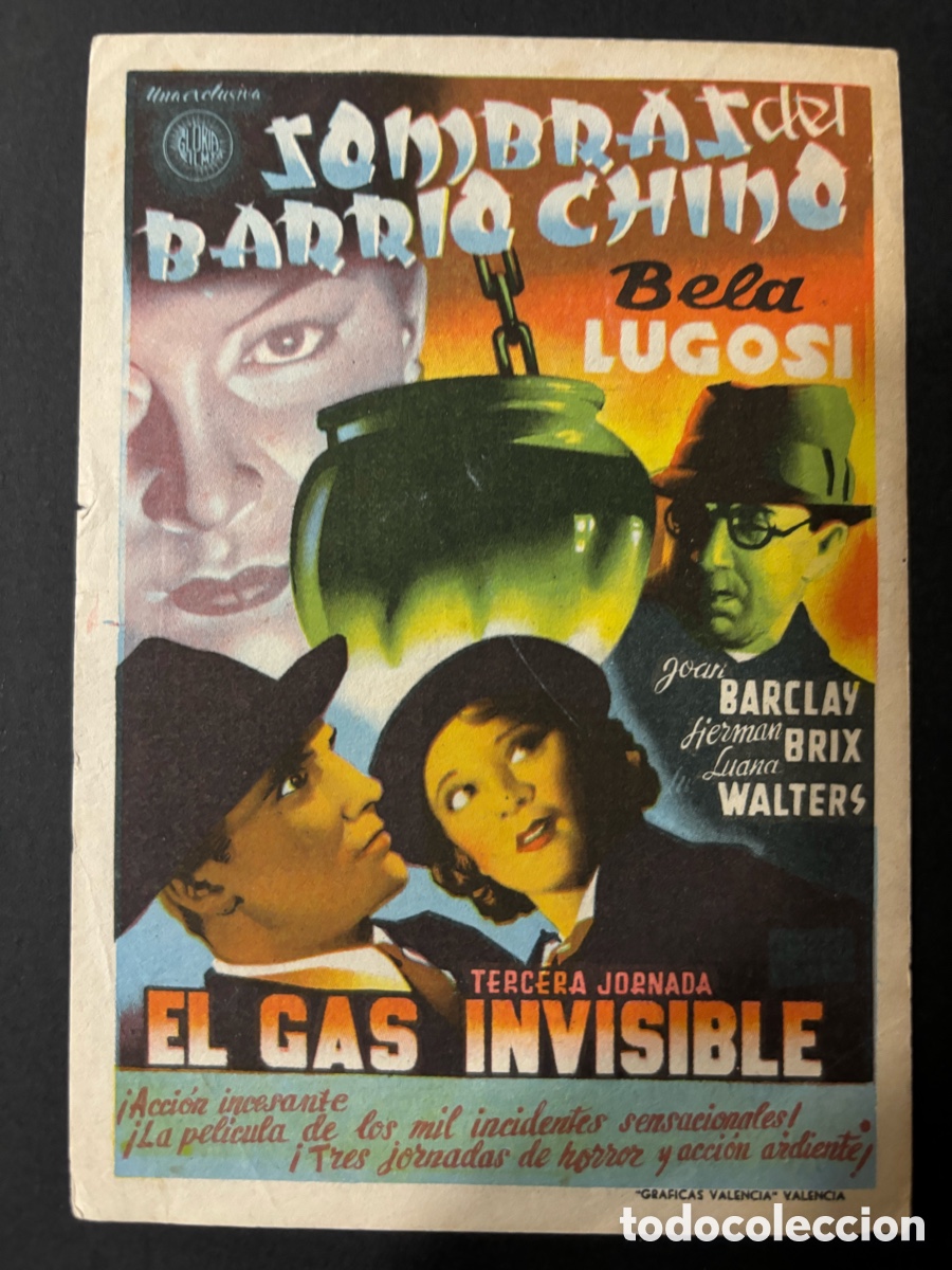 Cinema: Programa sombras del barrio chino Bela Lugosi con publicidad monumental cinema santapola A10