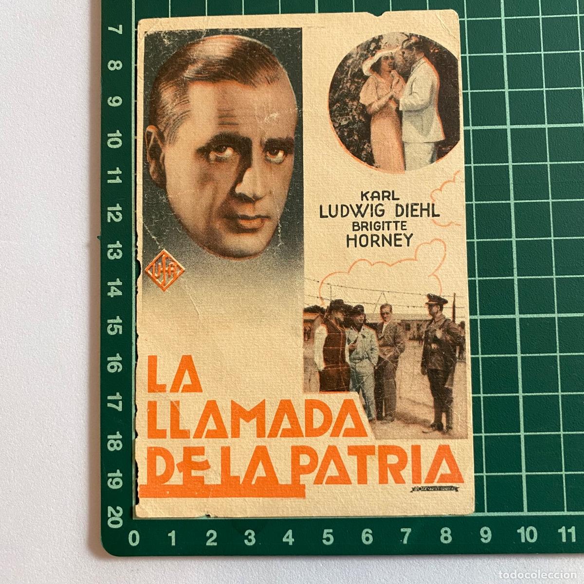 Kino: Programa de cine folleto de mano pelicula la llamada de la patria Teatro principal 1936