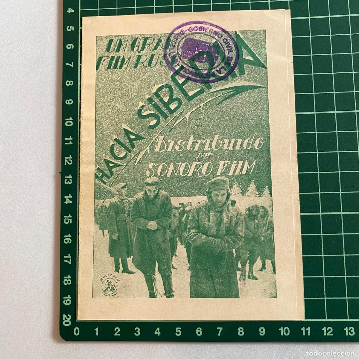 Kino: Programa de cine folleto de mano pelicula Hacia Siberia Teatro Principal