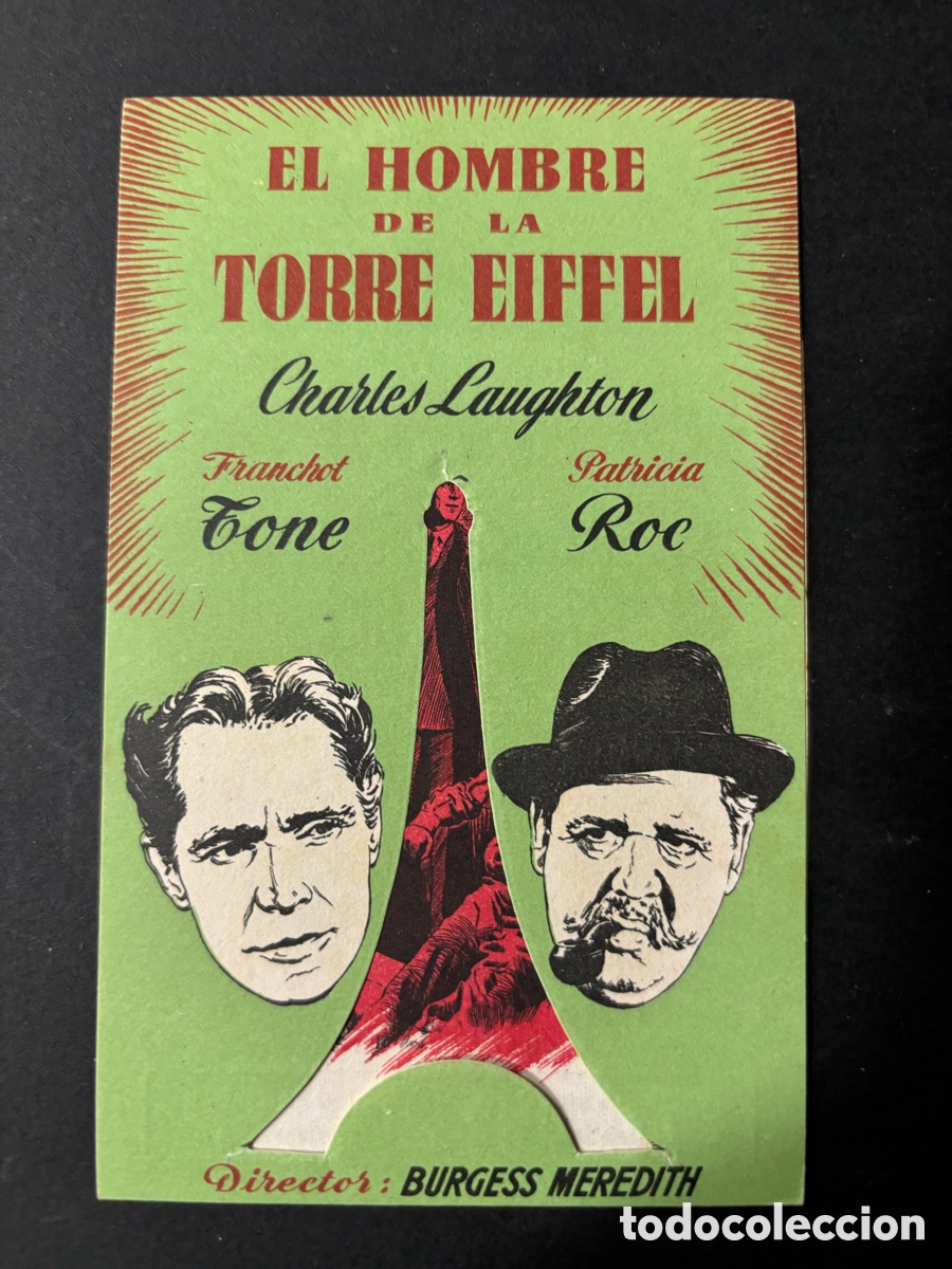  Foglietti di film di film antichi di cinema: Programa torre Eiffel charles laughton con publicidad teatro circo villar Murcia A10