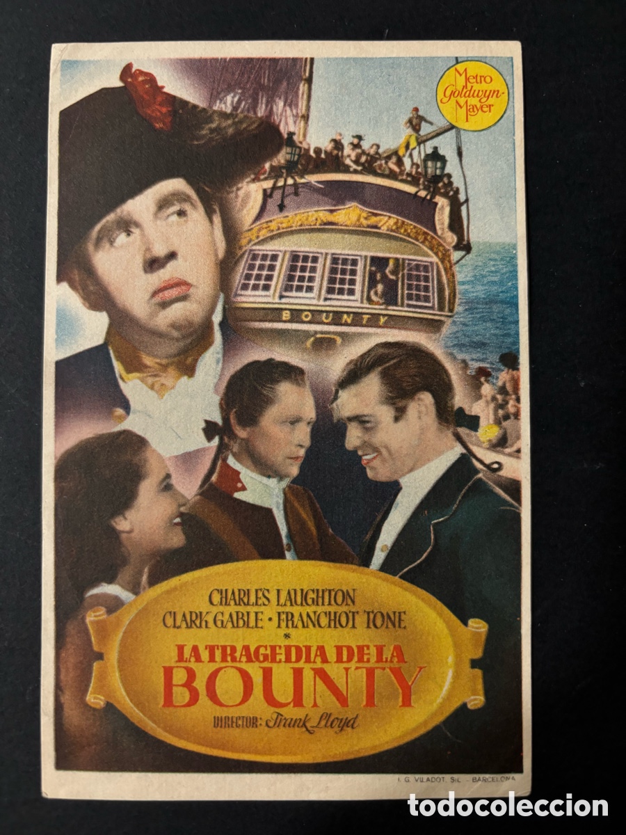  Foglietti di film di film antichi di cinema: Programa la tragedia de la bounty charles laughton con publicidad cine victoria almusafes A10