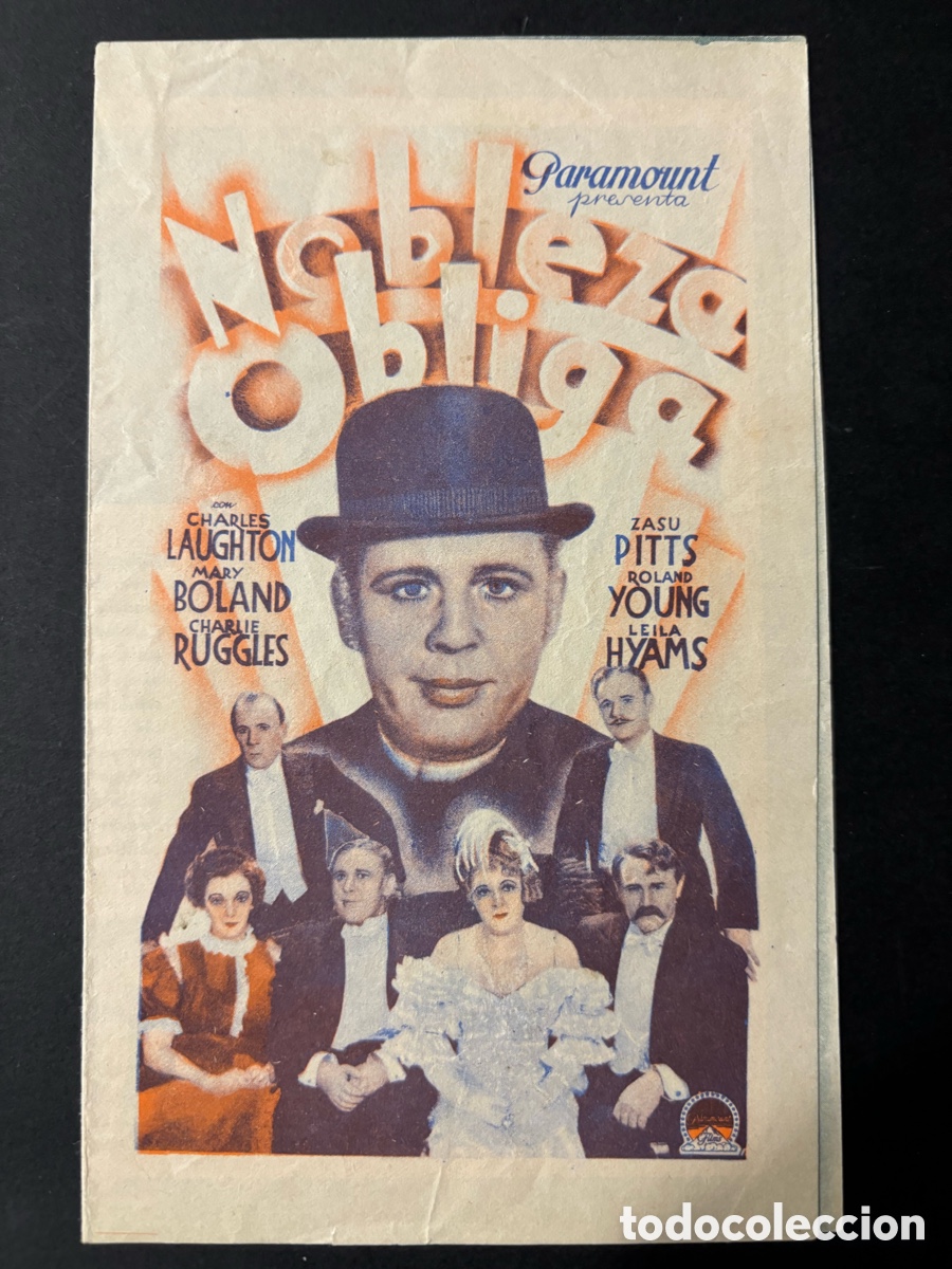 Cine: Programa nobleza obliga charles laughton con publicidad cine principal A10