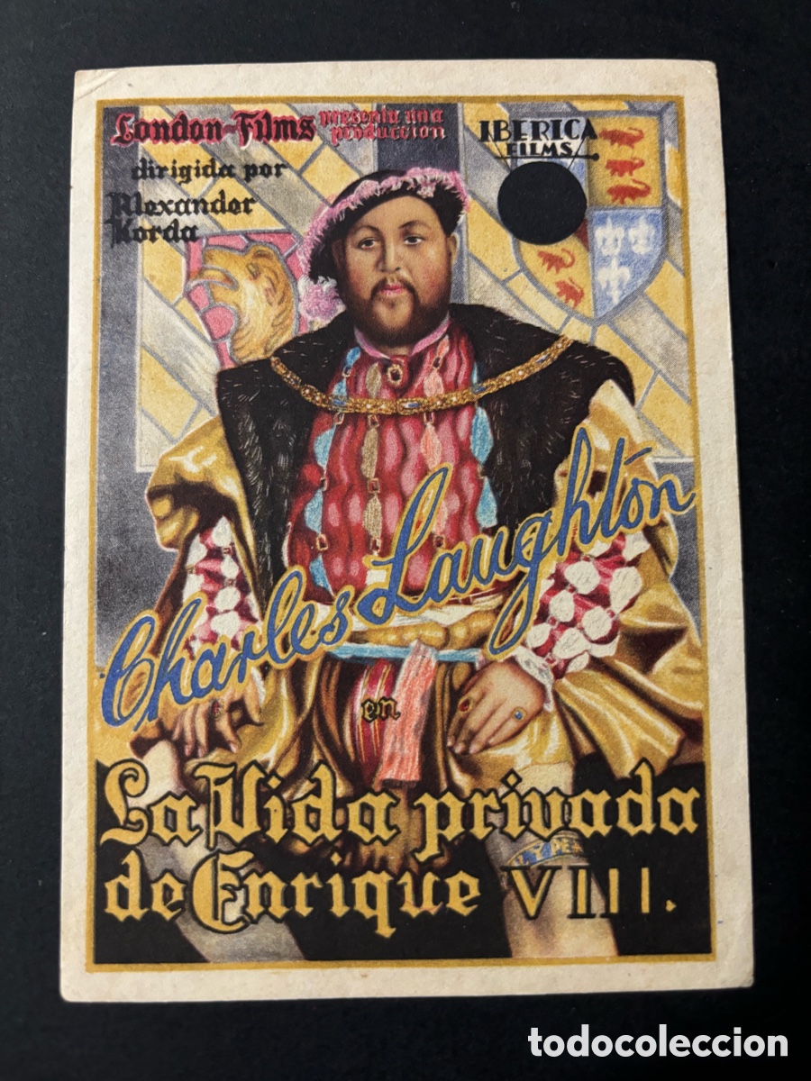 Cine: Programa la vida privada de Enrique VIII charles laughton publicidad cine banda primitiva Liria A10