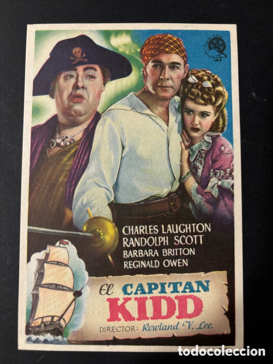 Cine: Programa el capit&aacute;n kidd charles laughton con publicidad cinema azul Alcoy A10