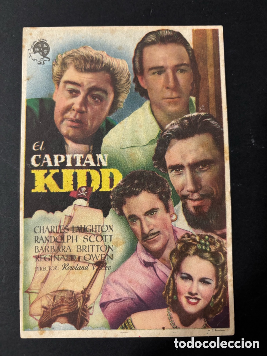 Cine: Programa el capit&aacute;n kidd charles laughton con publicidad teatro Maiquez A10