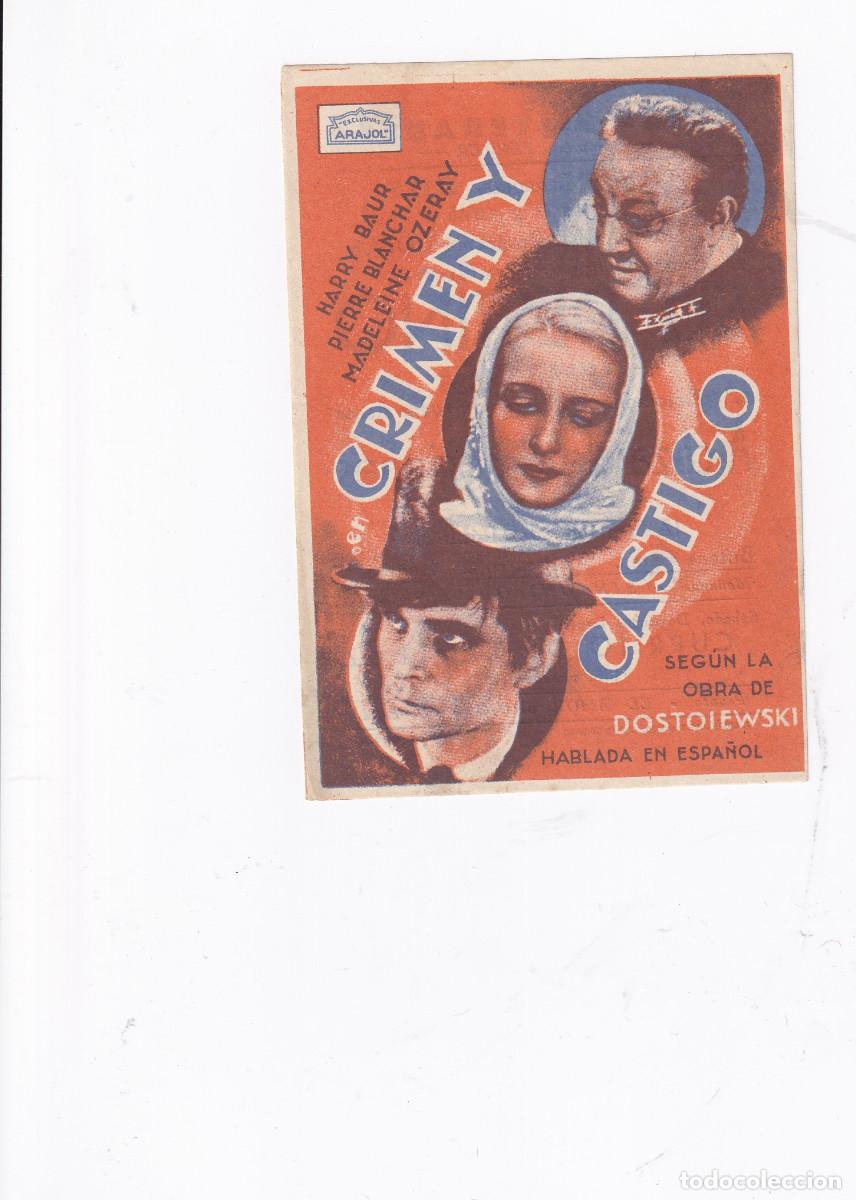 Cine: FOLLETOS DE MANO. - CRIMEN Y CASTIGO. - Foto 1