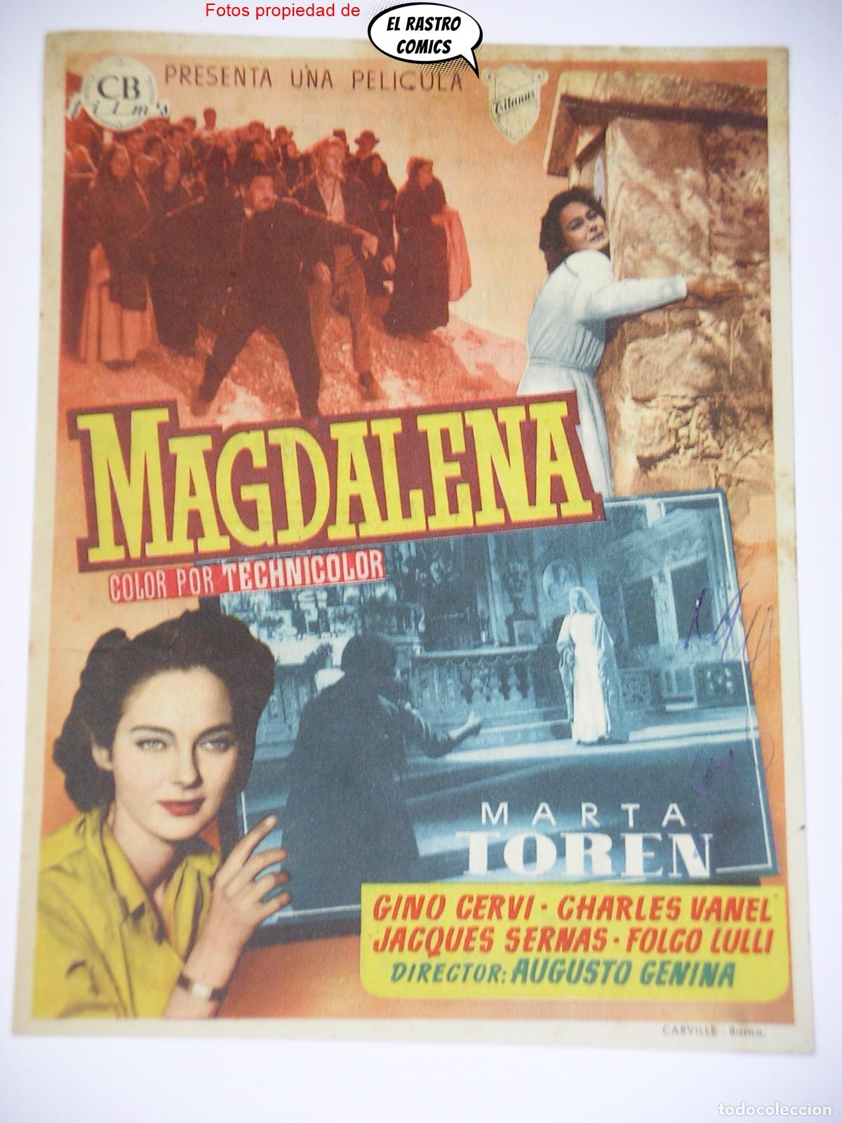 Cine: Magdalena, Marta Toren, publicidad Alboraya cine Musical
