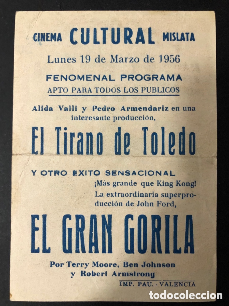 Cine: Programa el gran gorila con publicidad cine cultural mislata A11 - Foto 2