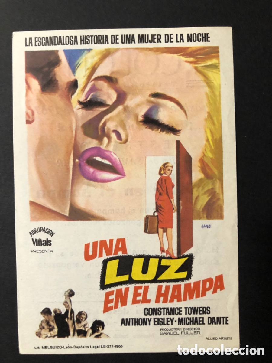 Folhetos de m&atilde;o de filmes antigos de cinema: Programa una luz en el hampa con publicidad cine col&oacute;n alcoy A11