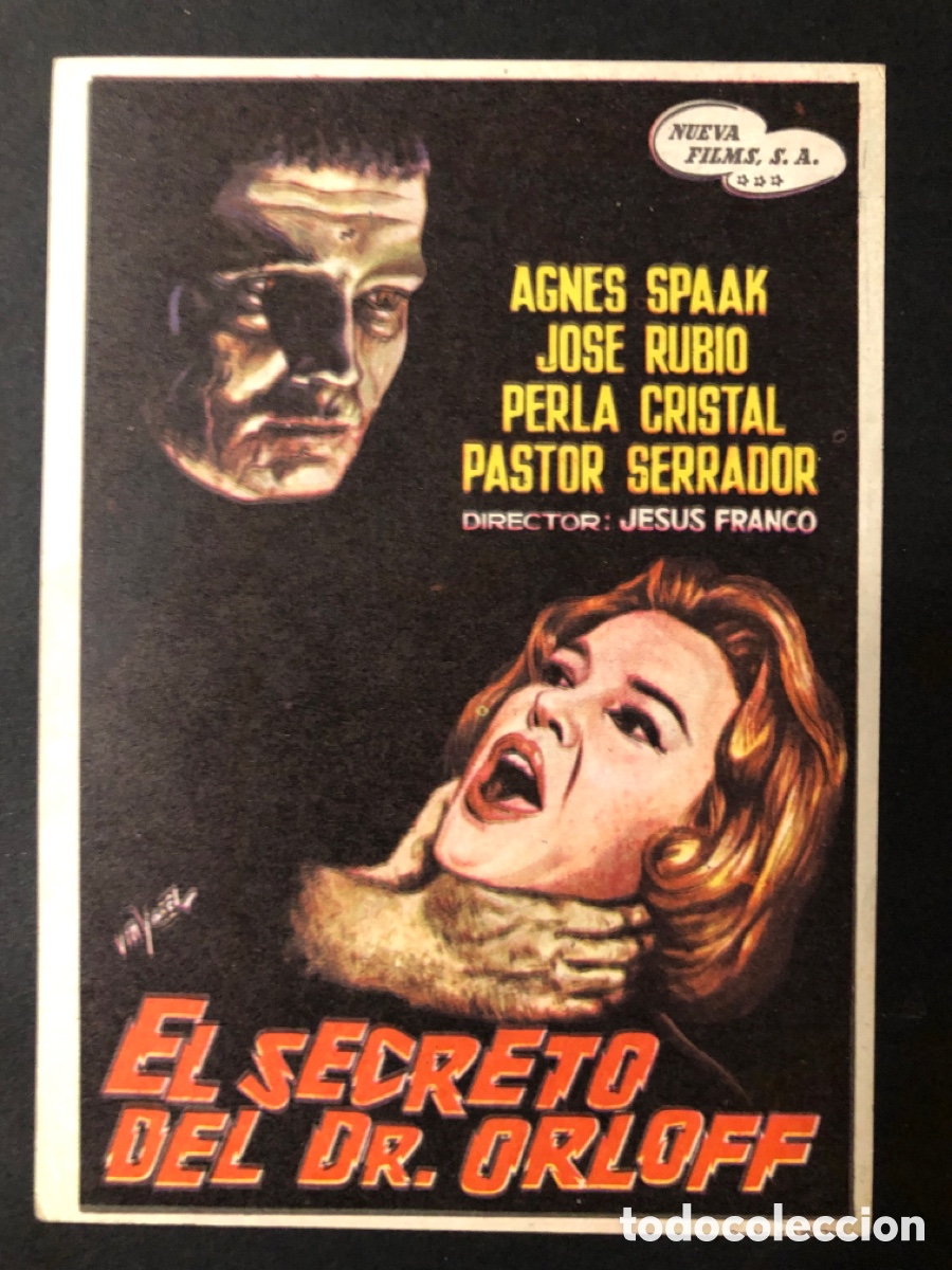 Folhetos de m&atilde;o de filmes antigos de cinema: Programa el secreto del Dr orloff agnes spaak A11