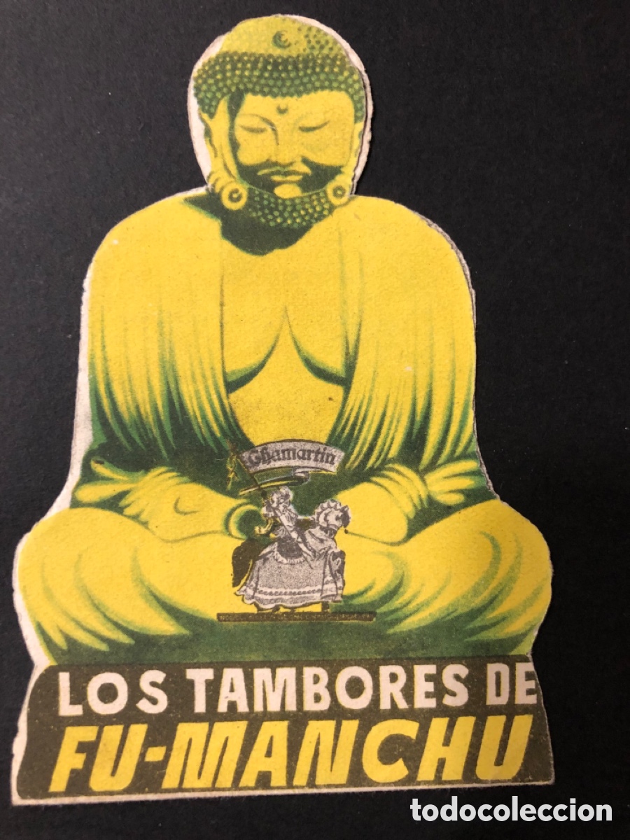 Folhetos de m&atilde;o de filmes antigos de cinema: Programa los tambores de fu manchu con publicidad cine municipal cadiz A11
