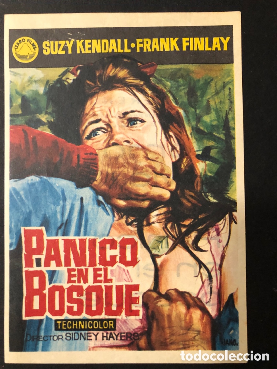 Folhetos de m&atilde;o de filmes antigos de cinema: Programa p&aacute;nico en el bosque suzy kendall con publicidad cine musical valencia A11