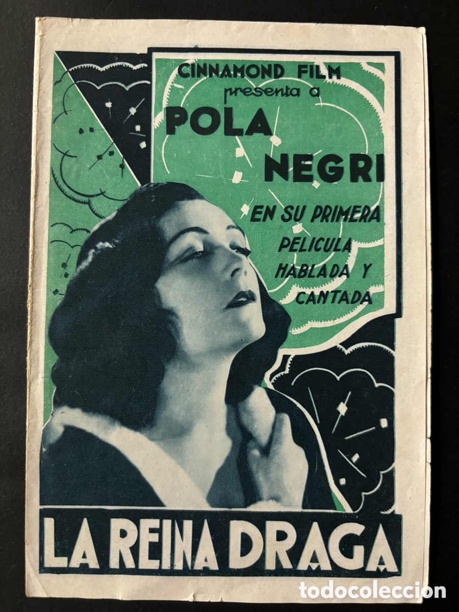 Folhetos de m&atilde;o de filmes antigos de cinema: Programa la Reina Draga Pola Negri A10