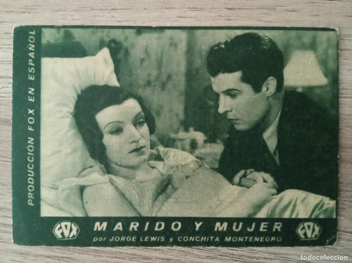 Folhetos de m&atilde;o de filmes antigos de cinema: MARIDO Y MUJER, CONCHITA MONTENEGRO, INAUGURACION DEL CINE MUNICIPAL DE CADIZ