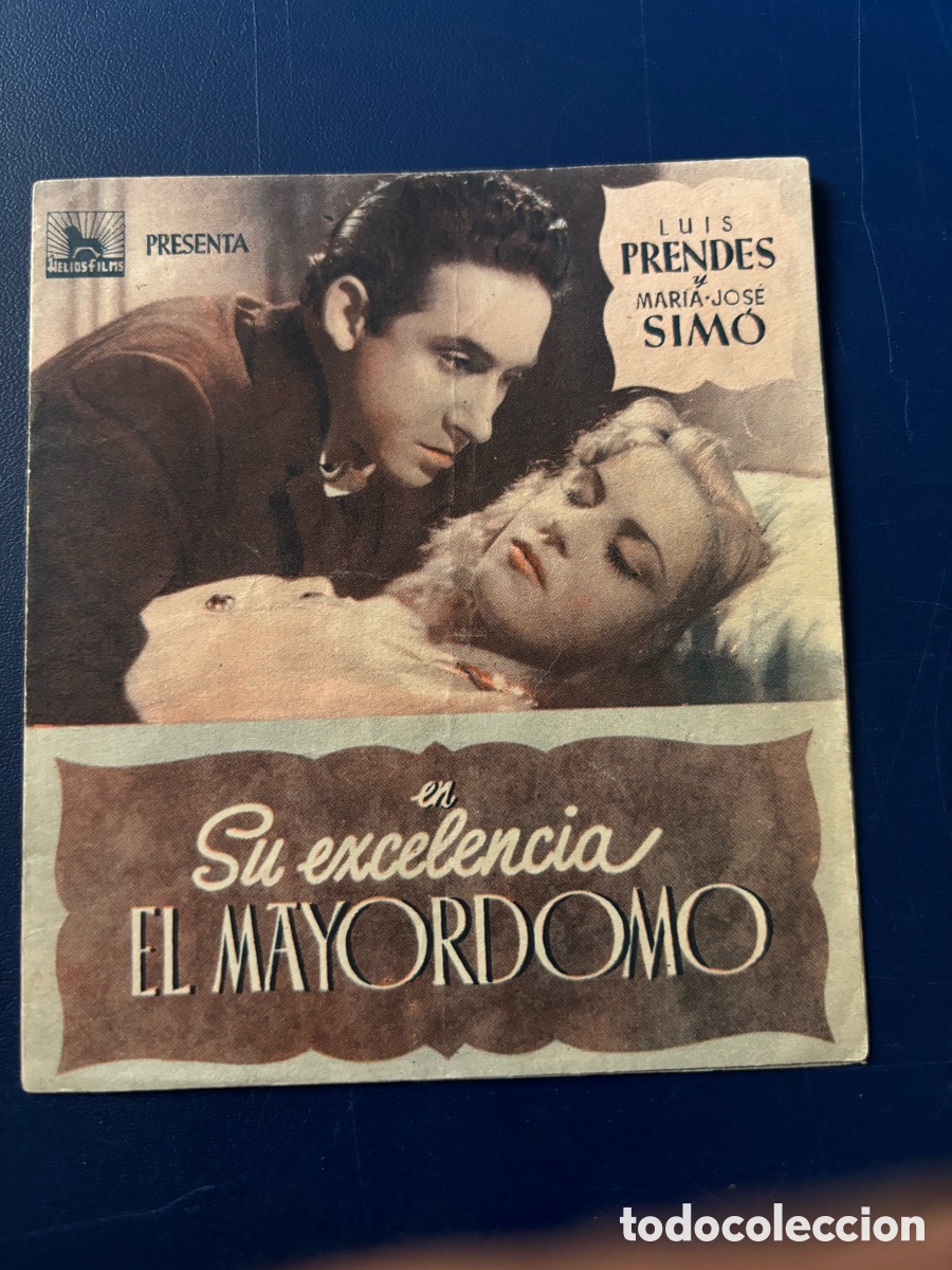 Folhetos de m&atilde;o de filmes antigos de cinema: Programa cifesa su excelencia el mayordomo con publicidad cine calatravas A5