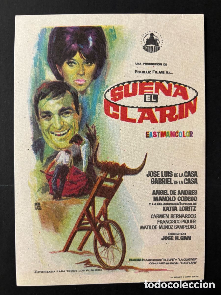 Folhetos de m&atilde;o de filmes antigos de cinema: Programa suena el clarin Jos&eacute; H Gan A5