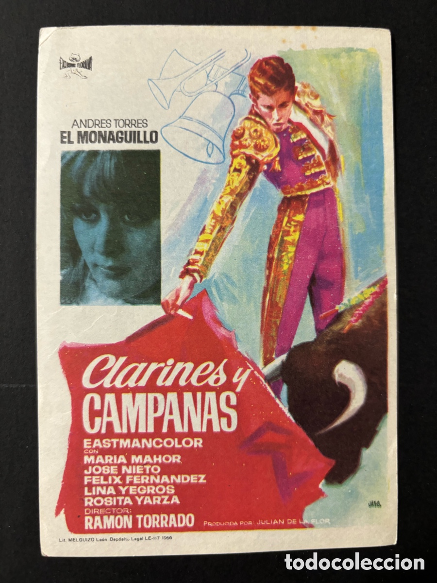 Folhetos de m&atilde;o de filmes antigos de cinema: Programa clarines y campanas Andr&eacute;s Torres el monaguillo A5