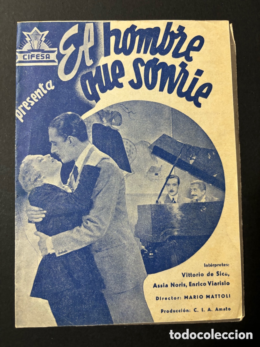  Foglietti di film di film antichi di cinema: Programa el hombre que sonr&iacute;e grande Vittorio de Sica A2