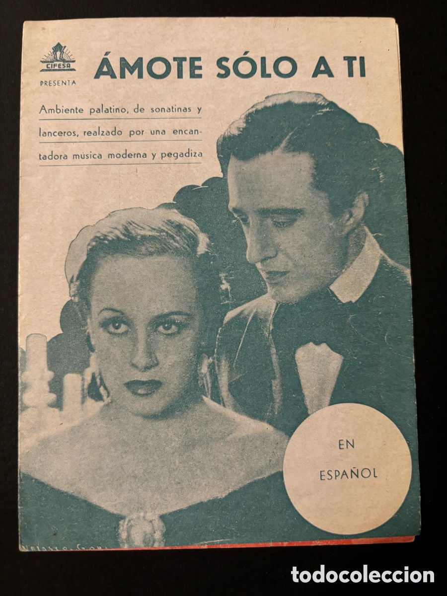  Foglietti di film di film antichi di cinema: Programa amote solo a ti Vittorio de Sica con publicidad cine Rialto Valencia A2