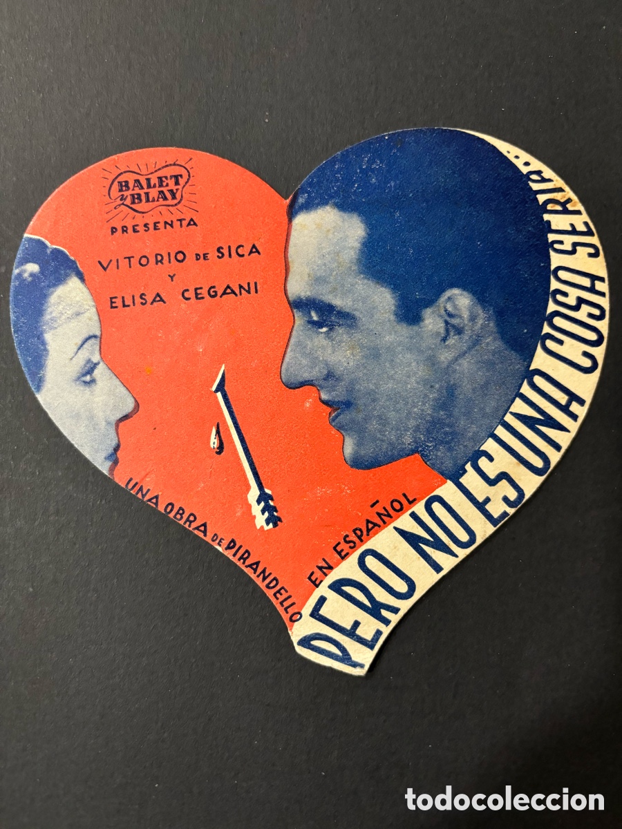  Foglietti di film di film antichi di cinema: Programa troquelado pero no es una cosa seria Vittorio de Sica con publicidad cinema Vergara A2