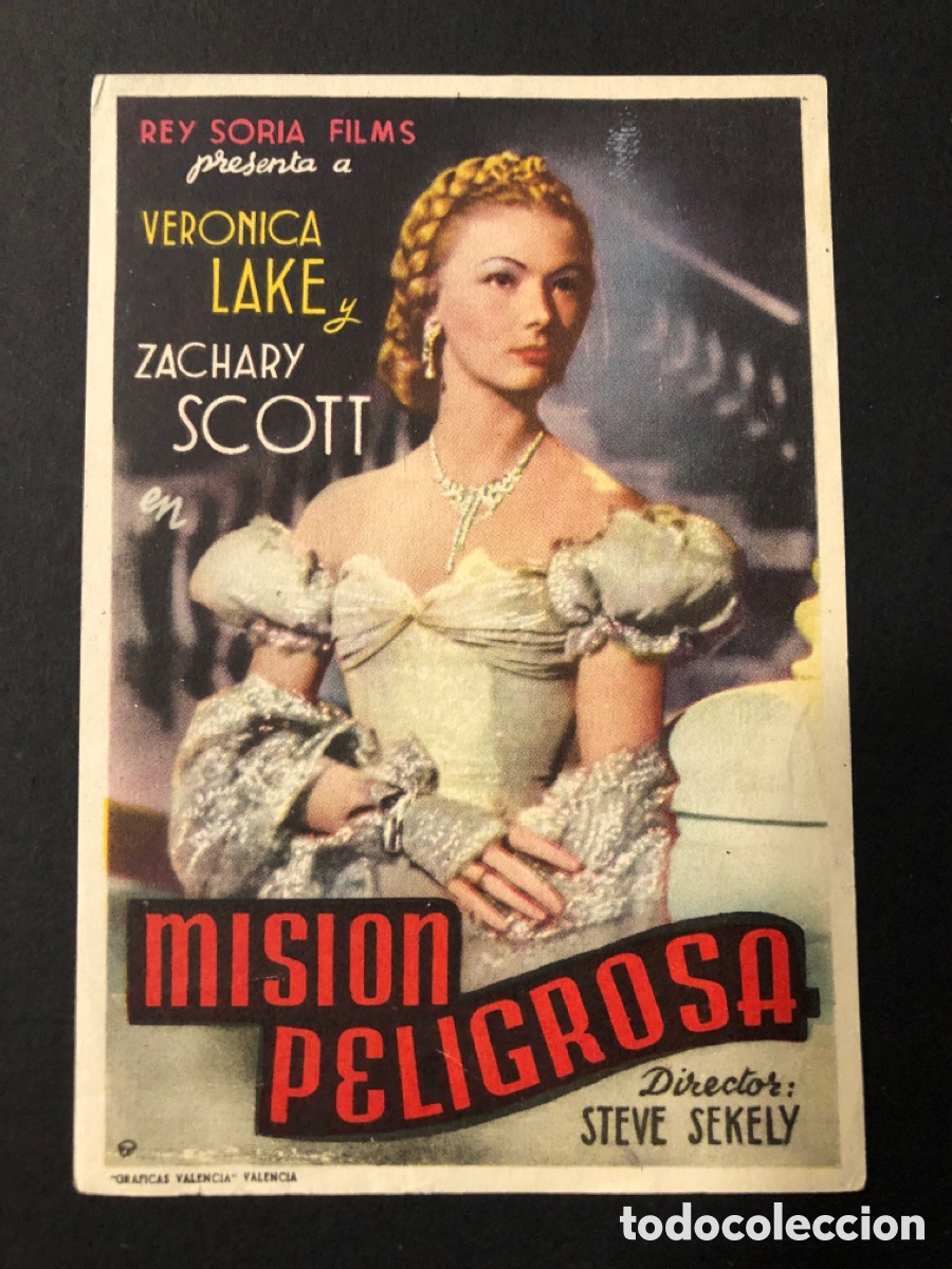  Flyers Publicitaires de films Anciens: Programa misi&oacute;n peligrosa veronica lake A4
