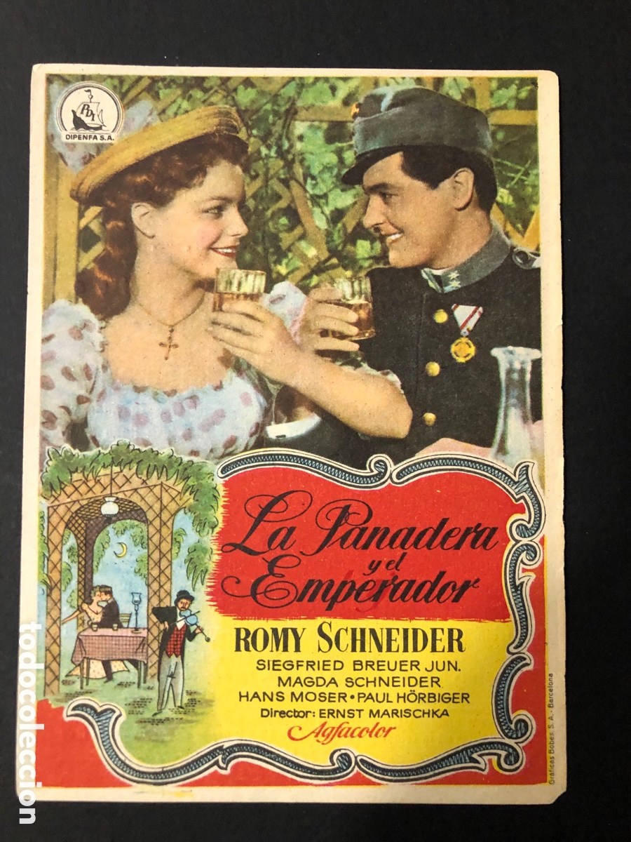  Flyers Publicitaires de films Anciens: Programa la panadera y el emperador Romy schneider con publicidad cine avenida villanueva serena A9