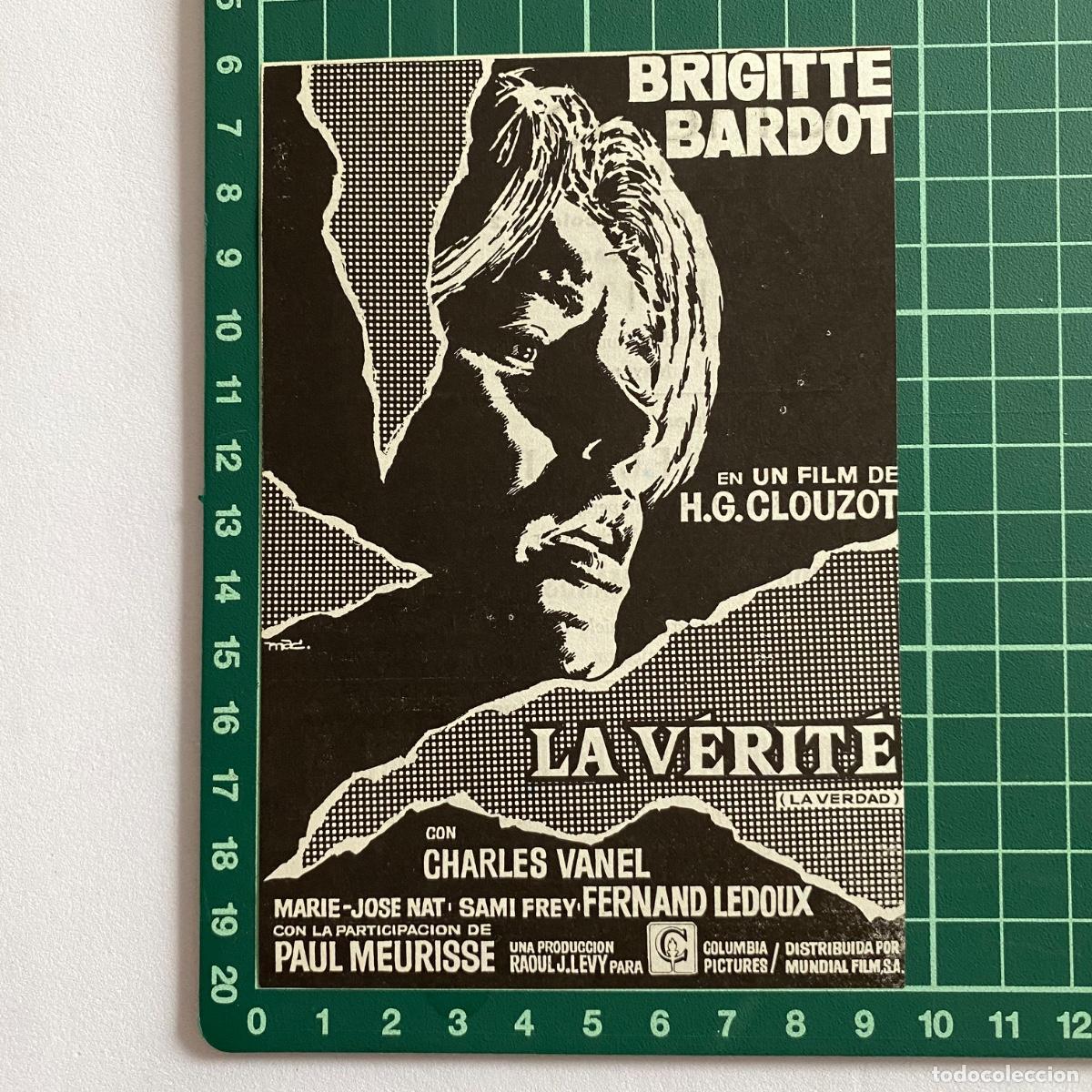 Kino: Programa de cine folleto de mano pelicula La verite Cine odeon