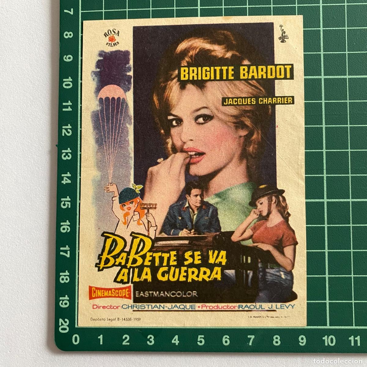 Kino: Programa de cine folleto de mano pelicula Babette se va a la guerra Cine sindical de verano