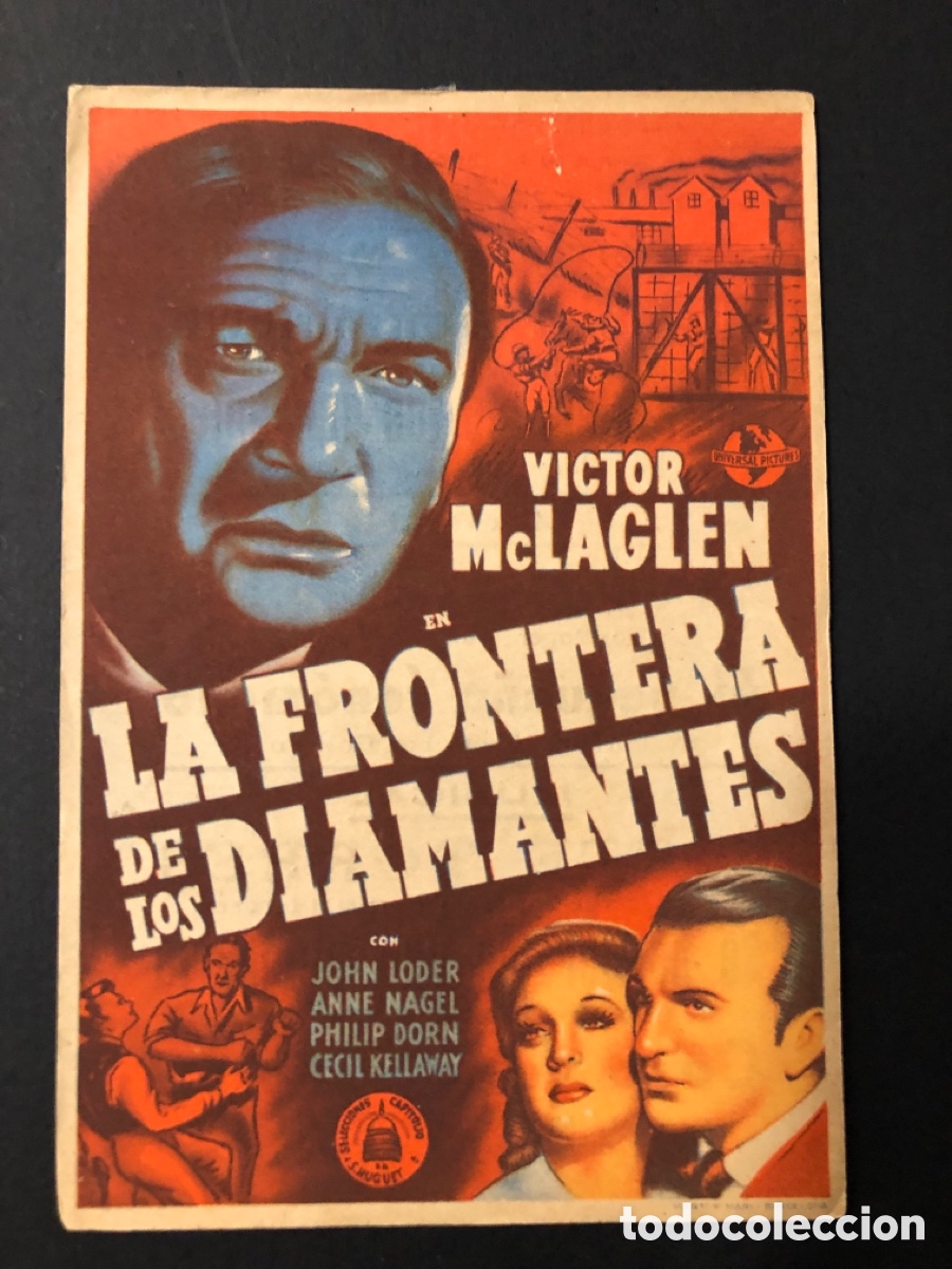 Kino: Programa la frontera de los diamantes Victor Maclaglen con publicidad cine levante y Marina A11