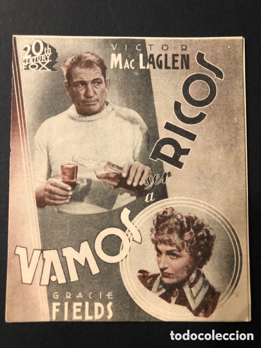 Kino: Programa vamos a ser ricos Victor Maclaglen con publicidad capitol cinema A11