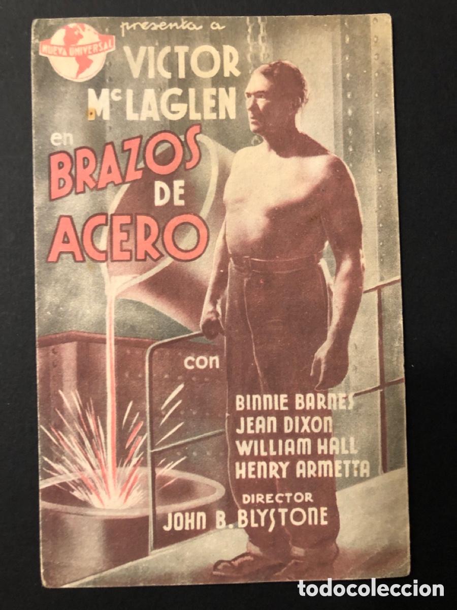 Kino: Programa brazos de acero Victor Maclaglen con publicidad cine coliseo elche A11