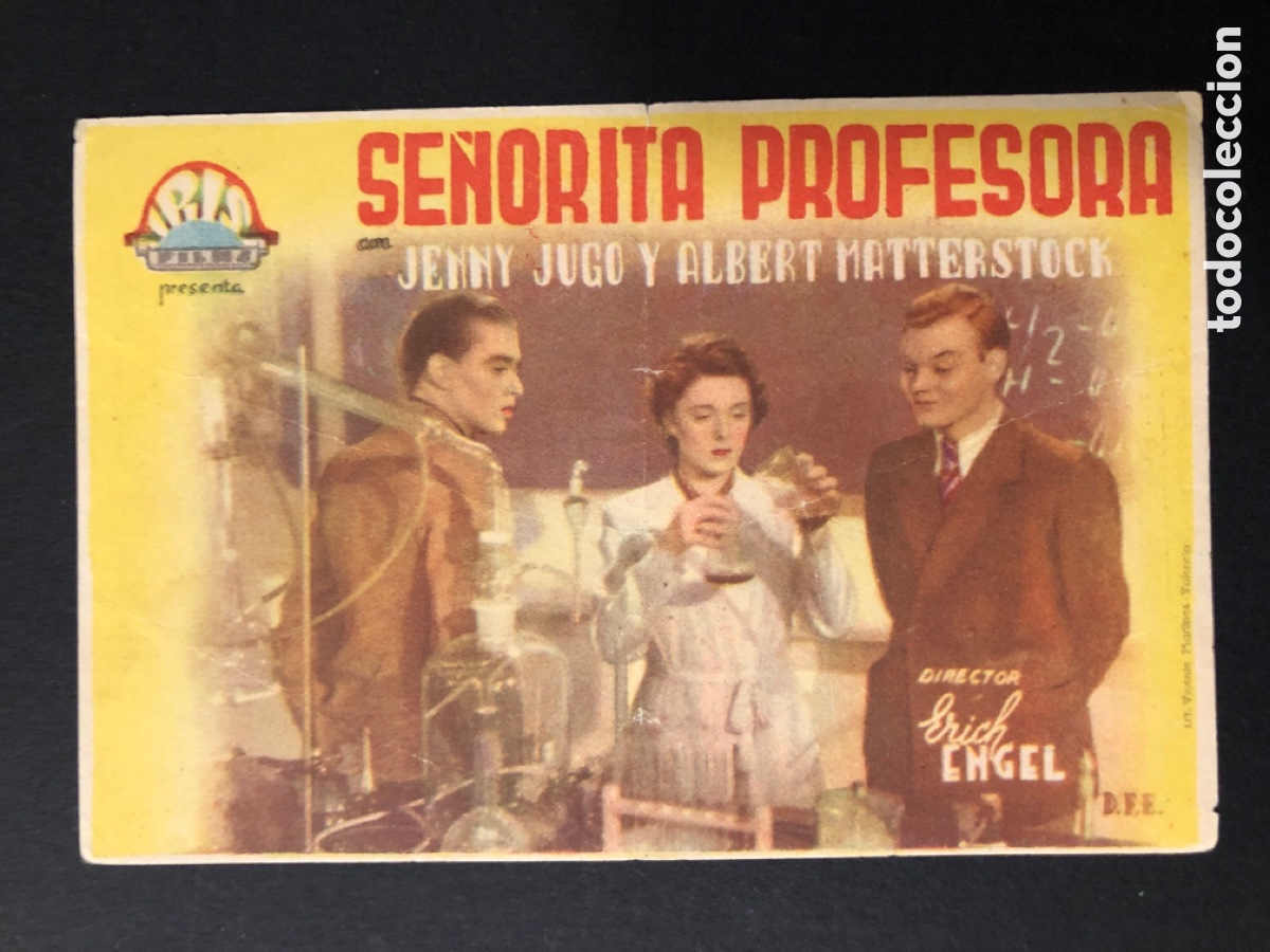  Foglietti di film di film antichi di cinema: Programa se&ntilde;orita profesora Jenny jugo con publicidad teatro espinel Ronda A11