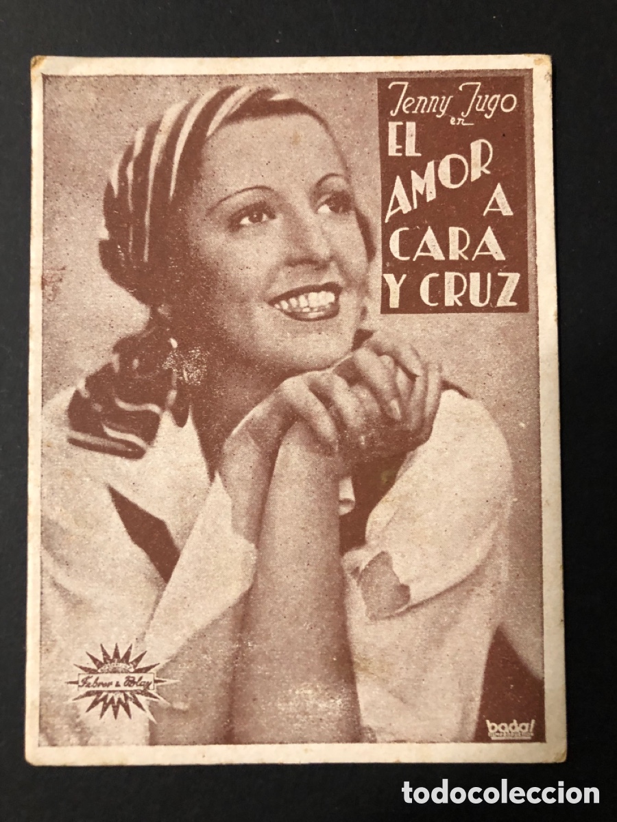  Foglietti di film di film antichi di cinema: Programa amor a cara y cruz Jenny jugo A11