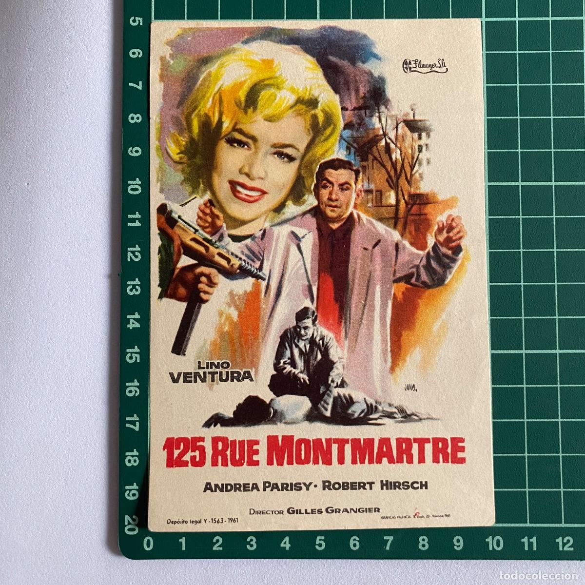  Foglietti di film di film antichi di cinema: Programa de cine folleto de mano pelicula 125 Rue Montmartre