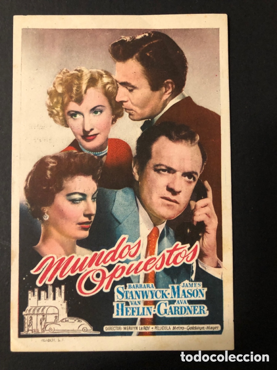  Foglietti di film di film antichi di cinema: Programa mundos opuestos barbara stanwyck con publicidad teatro jard&iacute;n Benifayo A12