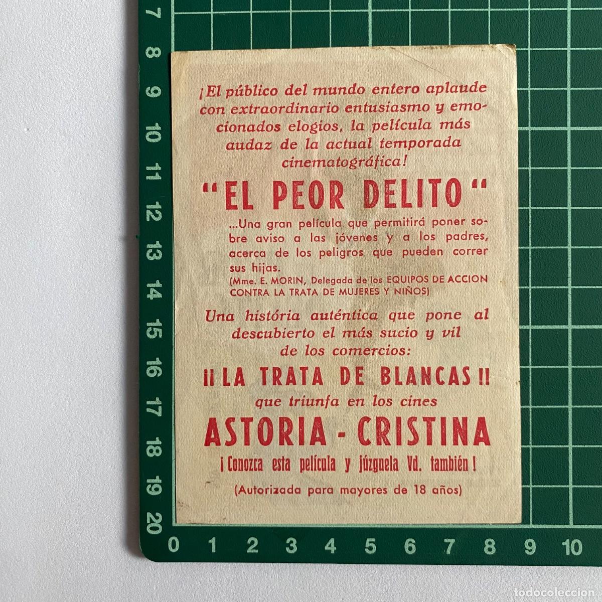 Cine: Programa de cine folleto de mano pelicula El peor delito - Foto 2