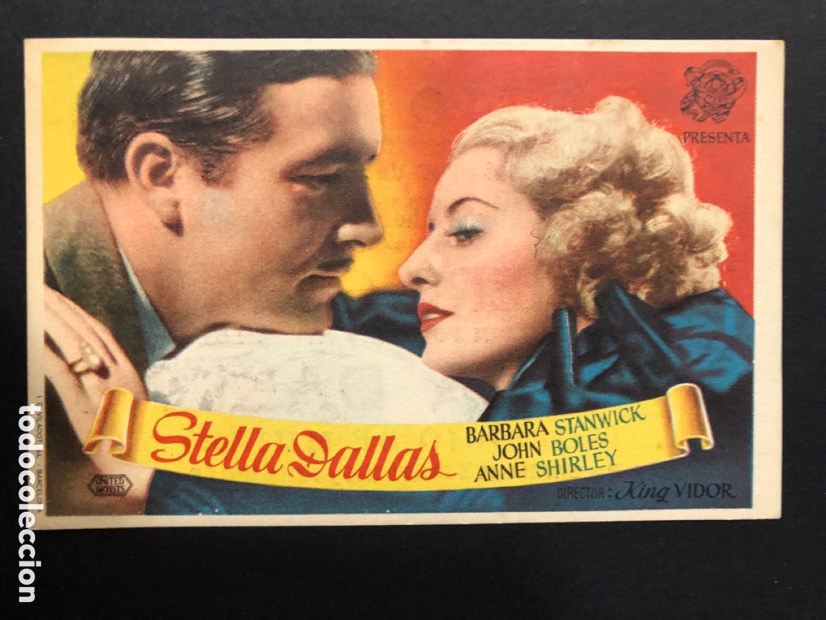  Foglietti di film di film antichi di cinema: Programa Estella Dallas barbara stanwyck con publicidad palacio cinema valencia A12