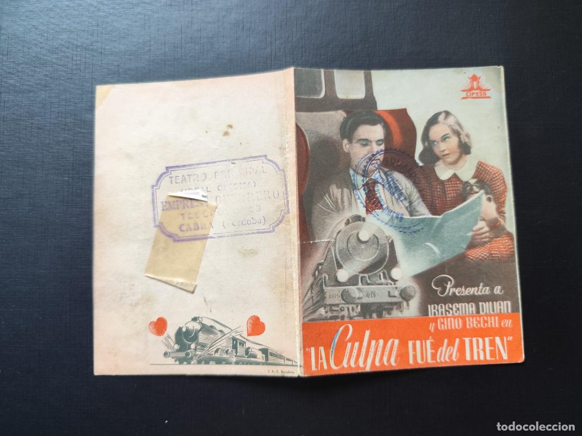  Foglietti di film di film antichi di cinema: La culpa fue del tren con sello Teatro Principal Cabra