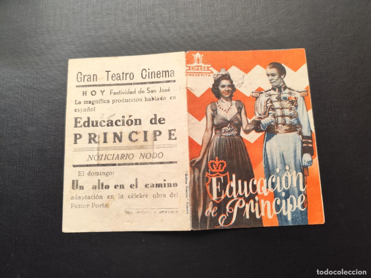  Foglietti di film di film antichi di cinema: Educacion de pr&iacute;ncipe Doble con Publicidad Gran Teatro Cinema Caravaca