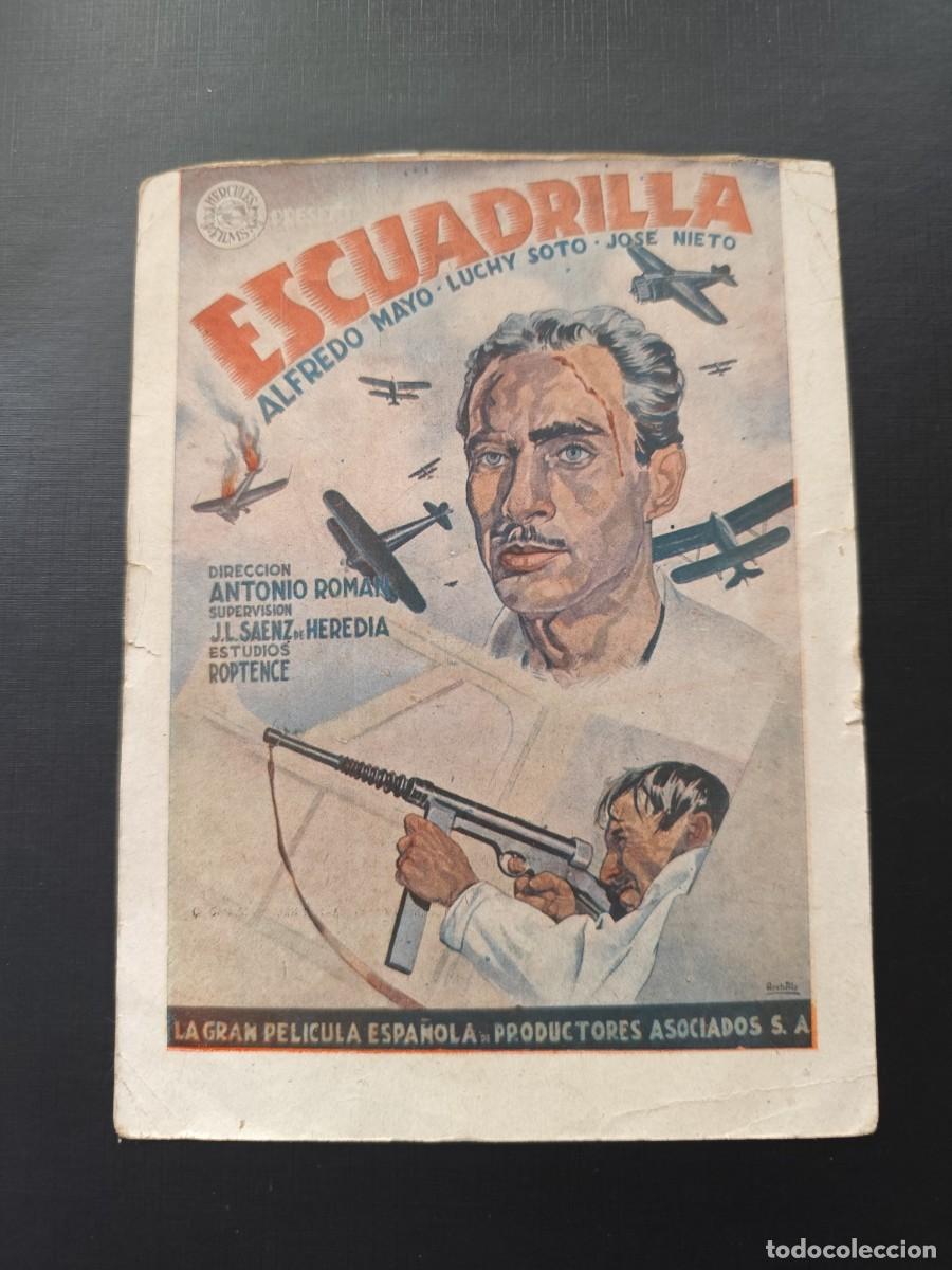  Foglietti di film di film antichi di cinema: Escuadrilla con Publicidad Cine Callao Madrid