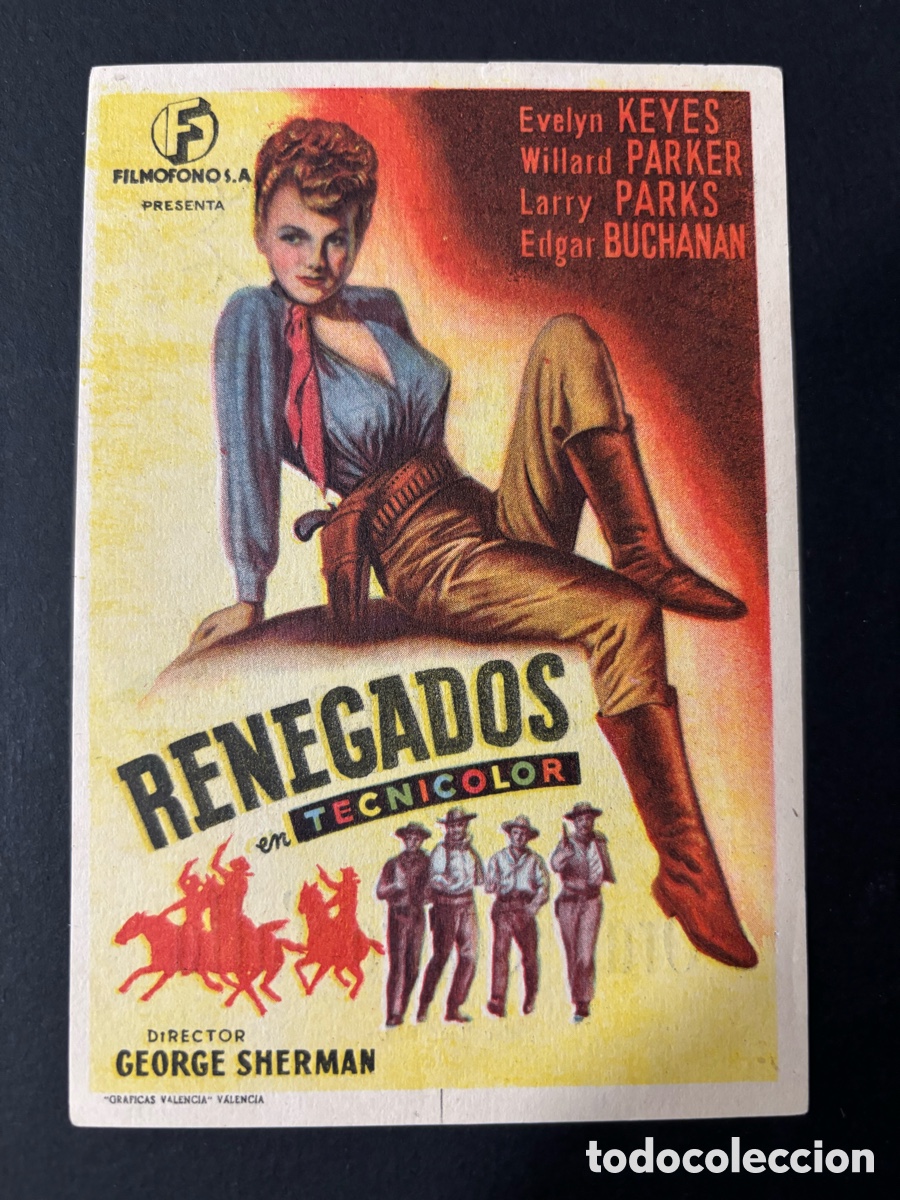  Flyers Publicitaires de films Anciens: Programa renegados Evelyn keyes con publicidad gran teatro falla A12