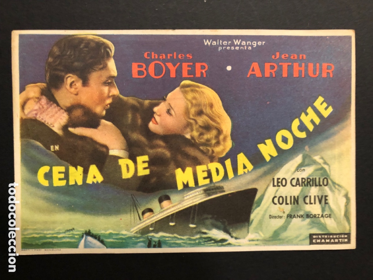  Flyers Publicitaires de films Anciens: Programa cena de media noche charles boyer con publicidad teatro jorda Alcoy A12