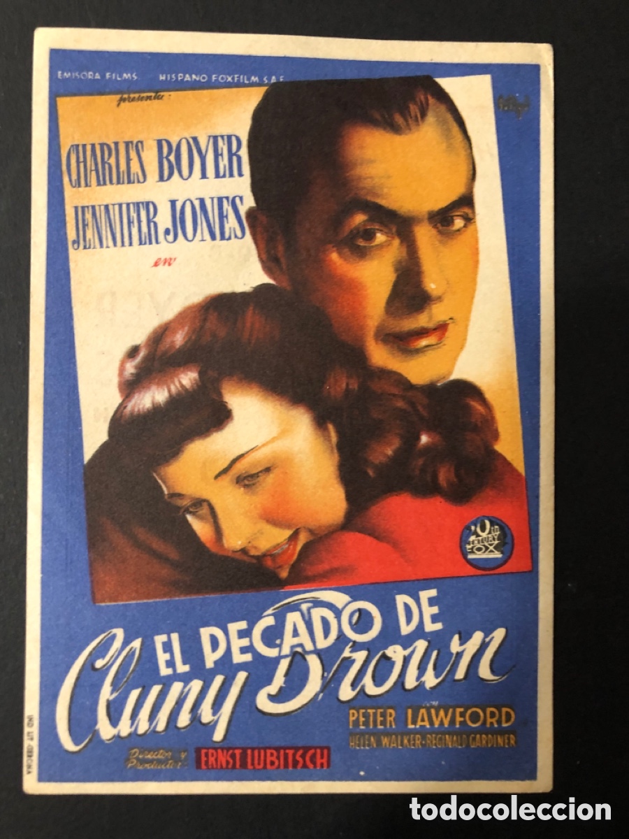  Flyers Publicitaires de films Anciens: Programa el pecado de cluny brown charles boyer con publicidad cine capitol castellon A12