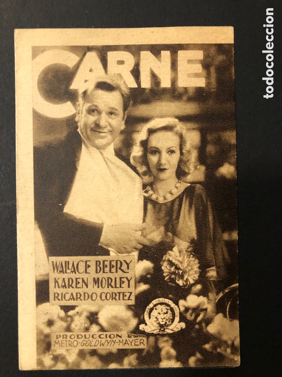  Flyers Publicitaires de films Anciens: Programa MGM Carme wallace beery karen morley con publicidad cine capitol A12