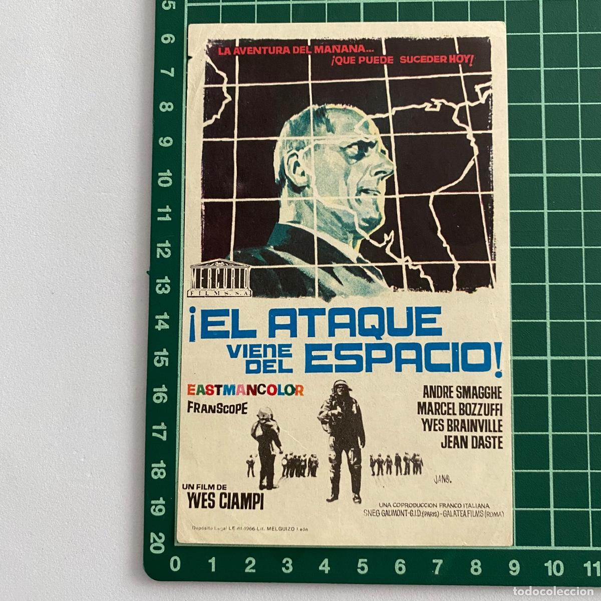 Cine: Programa de cine folleto de mano pelicula El ataque viene del espacio - Foto 1